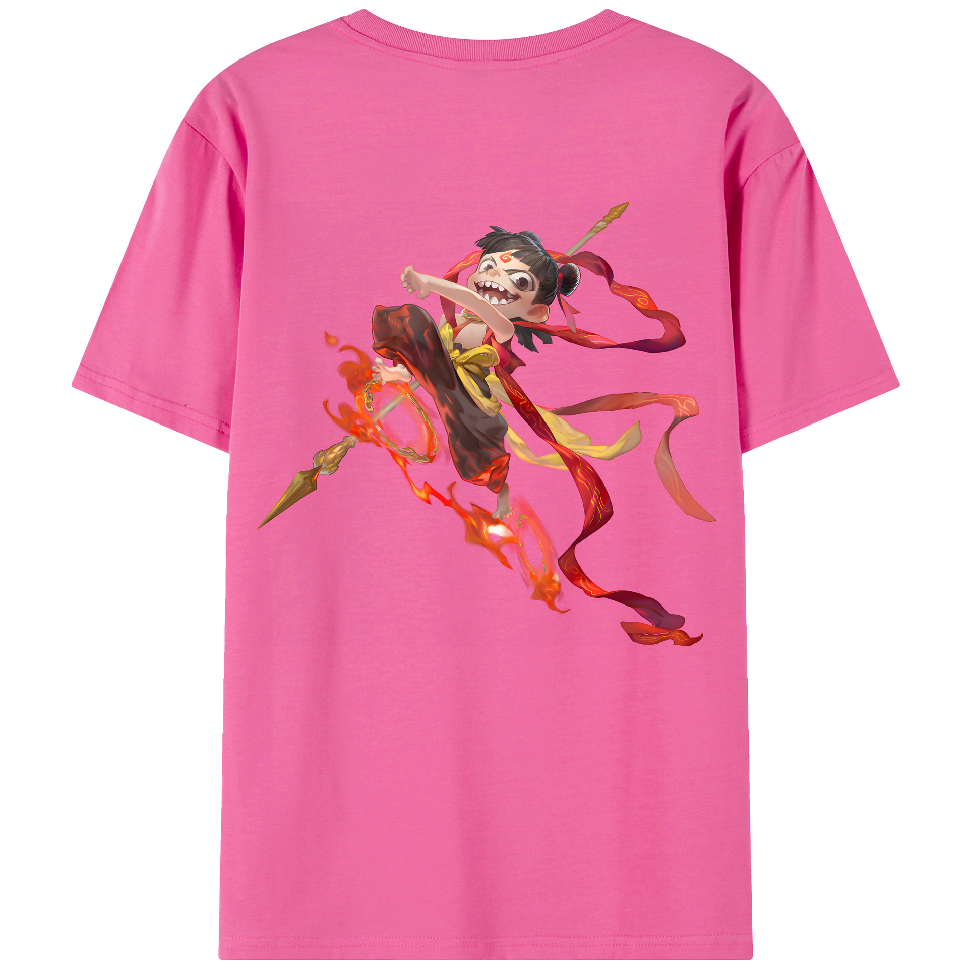 （画像用） Ne Zha 2 ナタ 魔童の大暴れ レディース半袖Tシャツ(バックプリント)